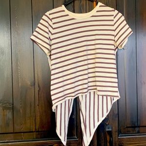 Striped shirt with tie back